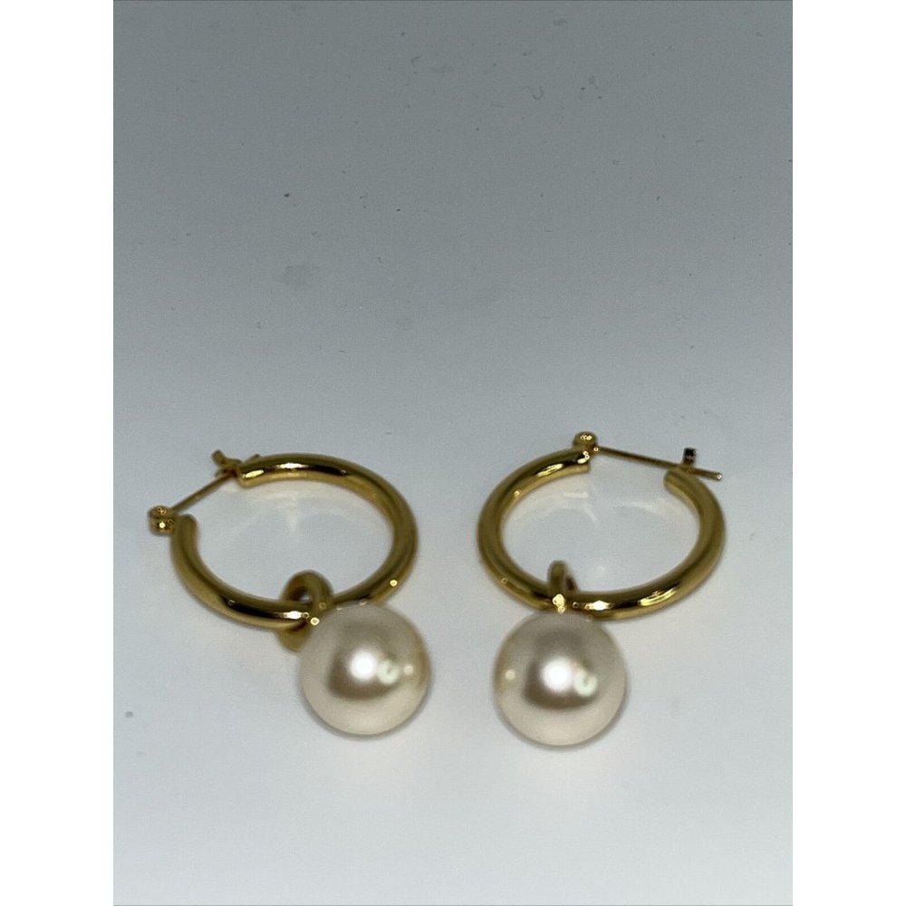 Vintage Lot Of 8 Gold Tone Pierced Earrings w/ Faux Pearls Unbranded - Picture 5 of 12